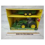Big farm John Deere manure spreader and tractor