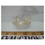 Vintage Mini Hen on Nest has a Carnival glass