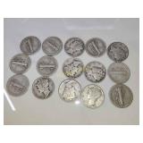 15x Mercury Silver Dimes