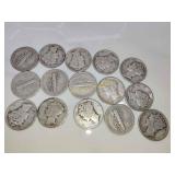 15x Mercury Silver Dimes