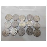 15x Roosevelt silver dimes