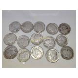15x Roosevelt silver dimes