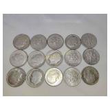 15x Roosevelt silver dimes