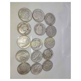 15x Roosevelt silver dimes