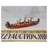 Vintage 1960s native American souvenir canoe