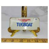 Vintage post cereal metal license plate