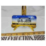 Vintage post cereal metal license plate