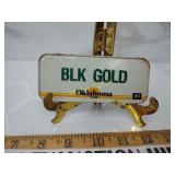 Vintage post cereal metal license plate