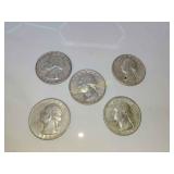 5 Silver Quarters