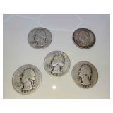 5 Silver Quarters