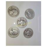 5 Silver Quarters