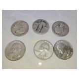 6 Silver Quarters