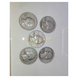 5 Silver Quarters