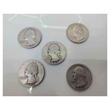 5 Silver Quarters