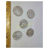 5x Silver Quarters