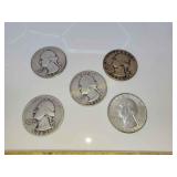 5x Silver Quarters