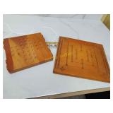 Wooden game with marbles