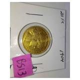 1904 20 franc gold coin