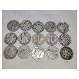 15x Mercury Silver Dimes
