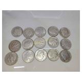 15x Roosevelt silver dimes