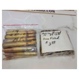 25-06 live rounds plus brass