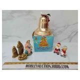 Vintage Christmas bell and misc figures bell