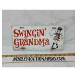 Vintage swinging Grandma license plate