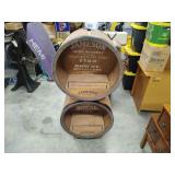 Jameson whiskey display wood barrels man cave