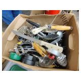 Box of kitchen utensil some are old