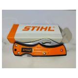 Brand new steel knife with clip