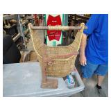 Basket with removable handle and bottle caper