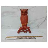 Aluminum cast owl with marble eyes