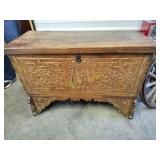 Over a hundred year old carved trunk brought from