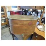 Copper wash tub wooden handles