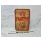 Heavy metal Embossed no parking sign