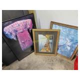Three framed pictures