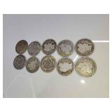 10 silver Barber dimes