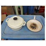 2 enamel plated cast iron