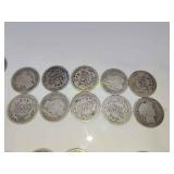10 silver Barber dimes