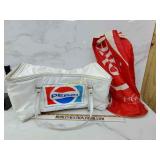 Vintage Pepsi insulated bag and a Coca-Cola bag