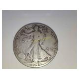 Walking liberty half silver dollar