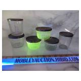 Antique jelly jars 2 glow with black light