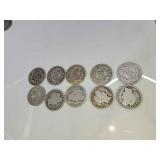 10 silver Barber dimes