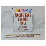 Metal NASCAR parking only sign