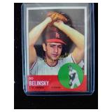 Bo belinsky baseball card