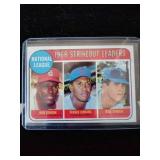 1968 strikeout leaders vintage baseball card