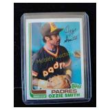 Ozzie Smith vintage Topps baseball card