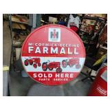 3' Farmall embossed metal sign