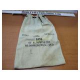 First national Bank Bloomington Indiana money bag