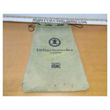 Vintage the first national Bank money bag
